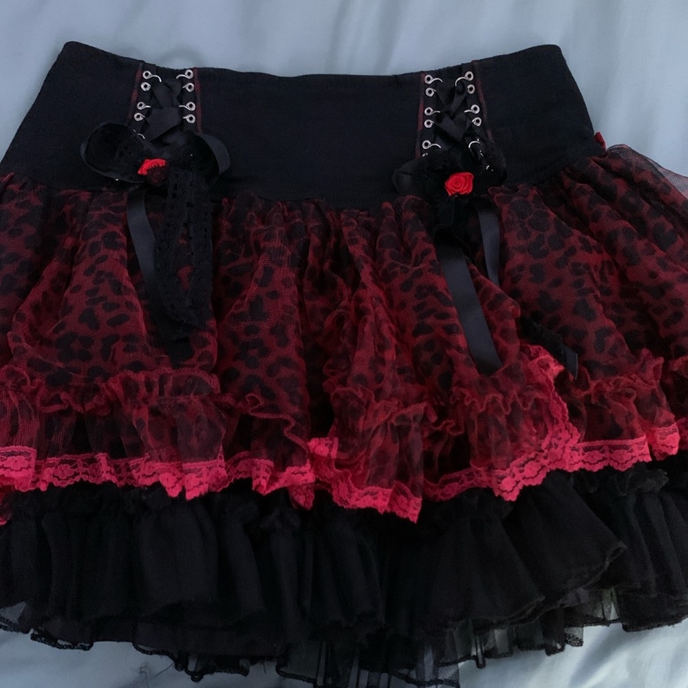 Tripp Nyc red leopard cheetah tutu skirt and black tutu skirt